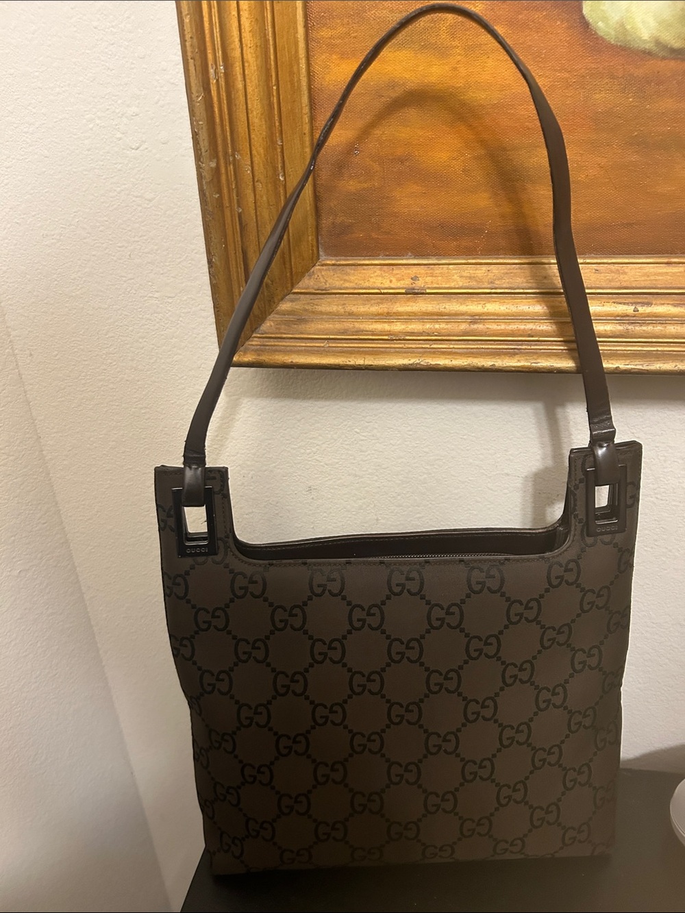 Gucci Dark Brown GG Canvas Shoulder Bag